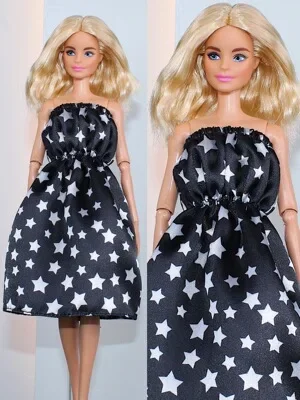 

1/6 Black White Star Dress For Barbie Doll Clothes For Barbie Clothes Little Gown Clothing 11.5" Dolls Accessories Kids Toy Gift