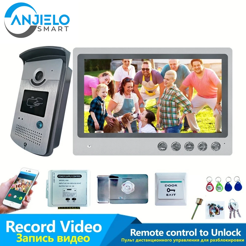 

Wired Videophone Smart Wifi Video Intercom Big 9 Inch LCD Screen Video Intercom with Lock for Building Apartment Rfid Doorbell