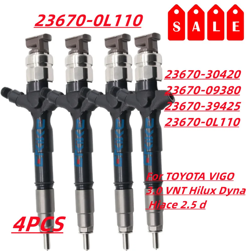 Diesel Engine Injector 23670-09380 Nozzle 23670-0L110 23670-30420 23670-39425 For TOYOTA VIGO 3.0 VNT Hilux Dyna Hiace 2.5 d