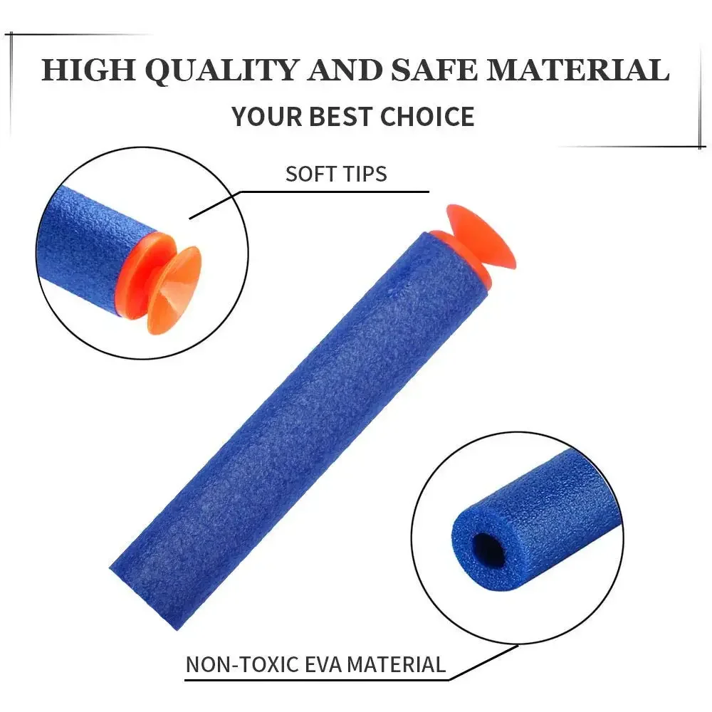 7.2cm recarga bala dardos compatíveis para nerf elite série blasters criança brinquedo arma 100 peças macio eva azul munição crianças presentes