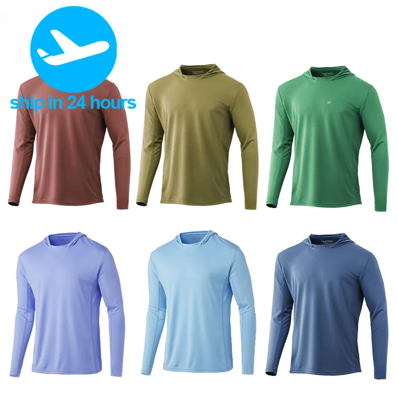 Fishing Shirt Solid Color Long Sleeve Uv Protection Man Outdoor Summer Moisture Wicking Jersey Fishing Apparel