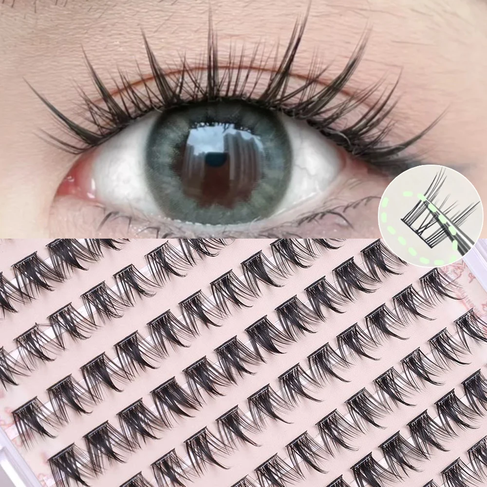 10Rows Self Adhesive Eyelashes Natural Long Mixed Sizes Fake Eyelash Extension NO Glue Needed Individual Lashes Makeup Tool Cils