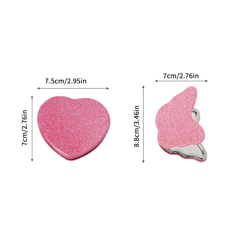 Heart Shape Makeup Mirror Girl Cute Small Mirror Portable Student Folding Mirror Cosmetic Beauty Tools Handheld