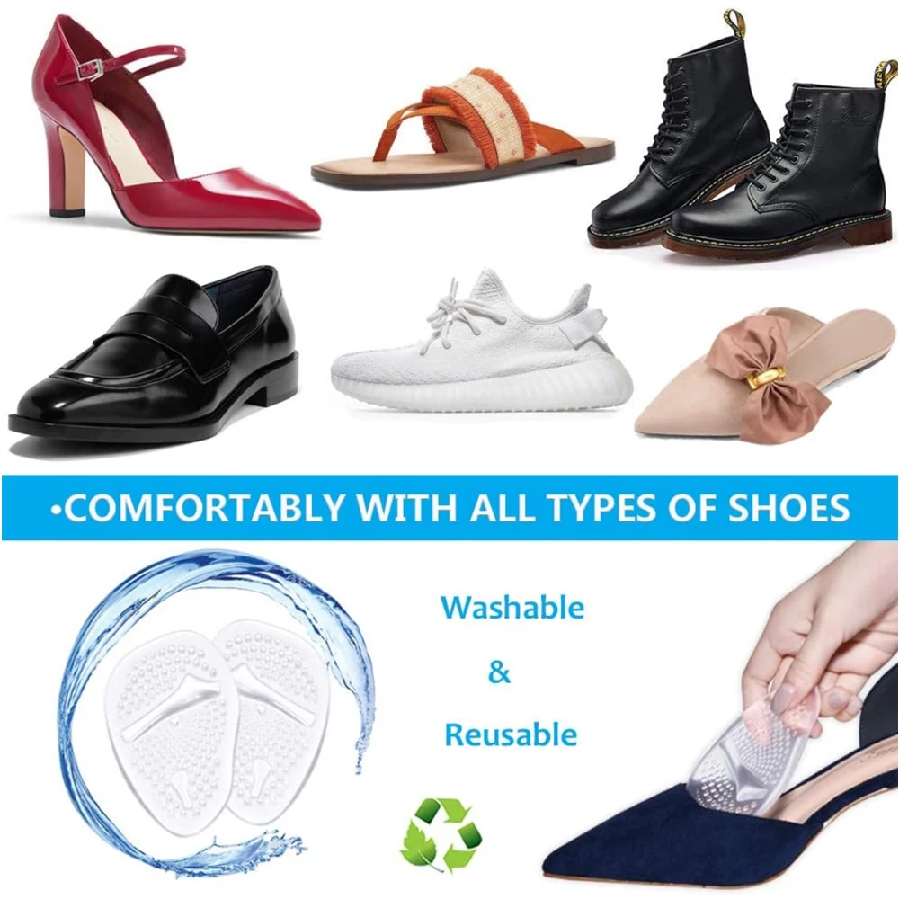 6 Stück Silikon Mittelfuß polster für Schuhe rutsch feste selbst klebende Vorfuß gel Fuß polster Sandalen High Heels Schuhe in lagen für Frauen – Detail 14