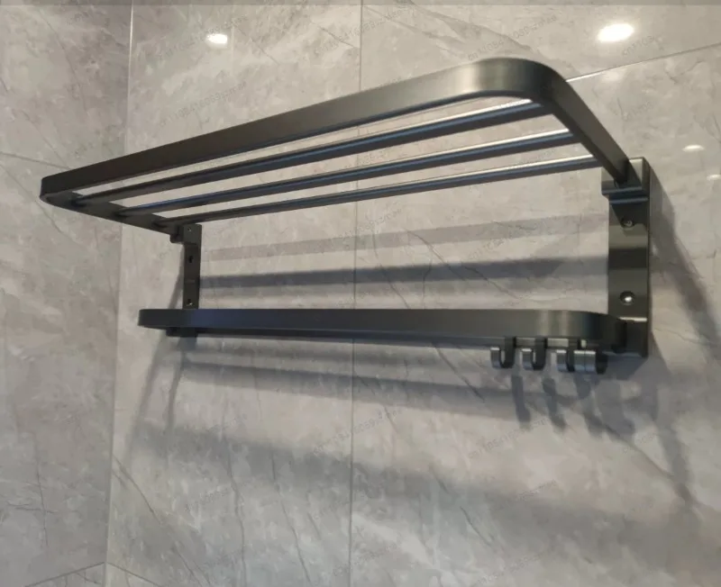 

60cm Four Suction Cup Drill-Free Towel Bar, Wall Mount Bathroom Storage Rack Suitable for Elderly