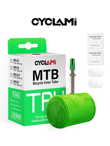 Ultralight Mountain Bike Inner Tube MTB 26 27.5 29 Inches Bicycle TPU Tire 45mm Metal French Presta Valve Anti-Oxidation CYCLAMI