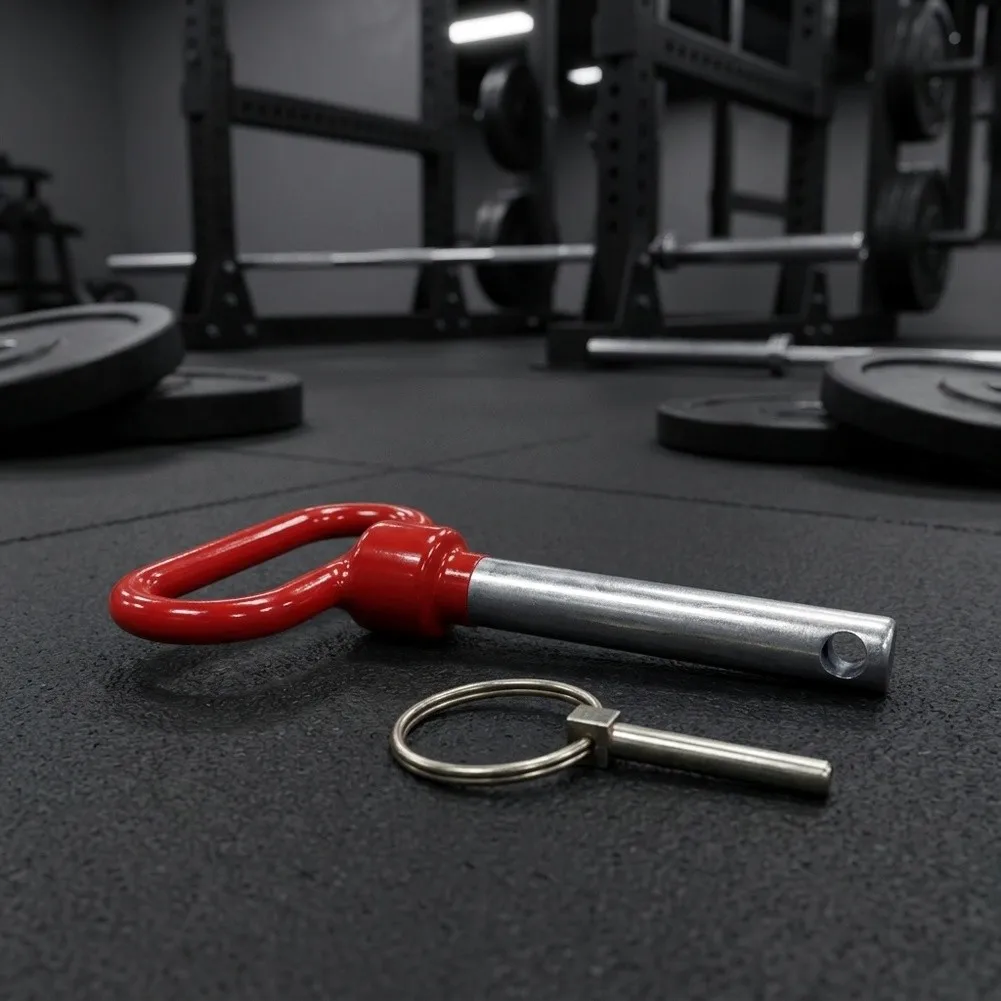 for Red Head Latch Pin for Power Rack and Squat Rack Designed for Secure Fit in Multi-Functional Fitness Equipment