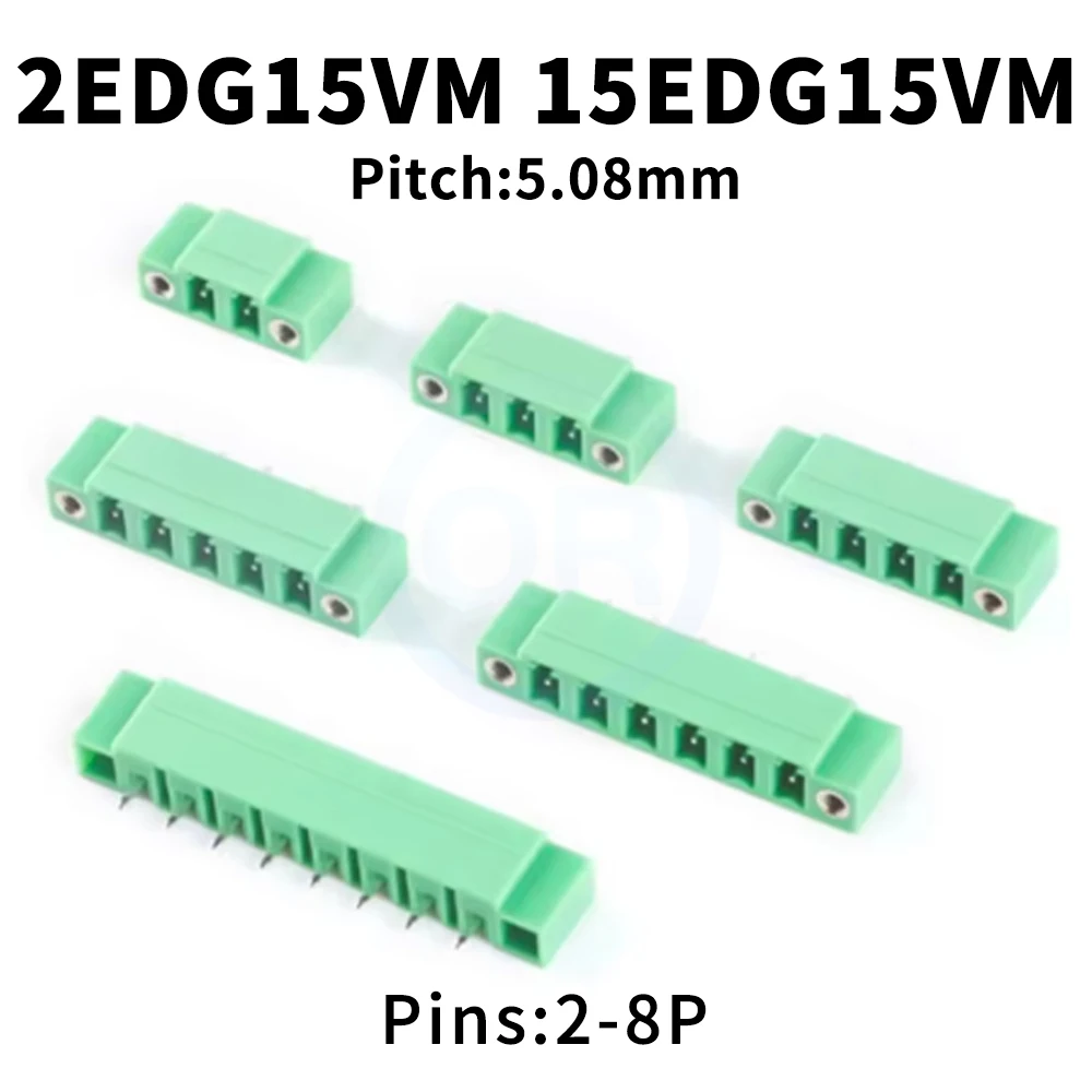 (10 pcs) KF 2EDG15VM 5.08mm Pitch 2P 3P 4P 6P 8P Pluggable Connector Terminal Block Straight Pin Socket KF 15EDG15VM 5.08 2~8P