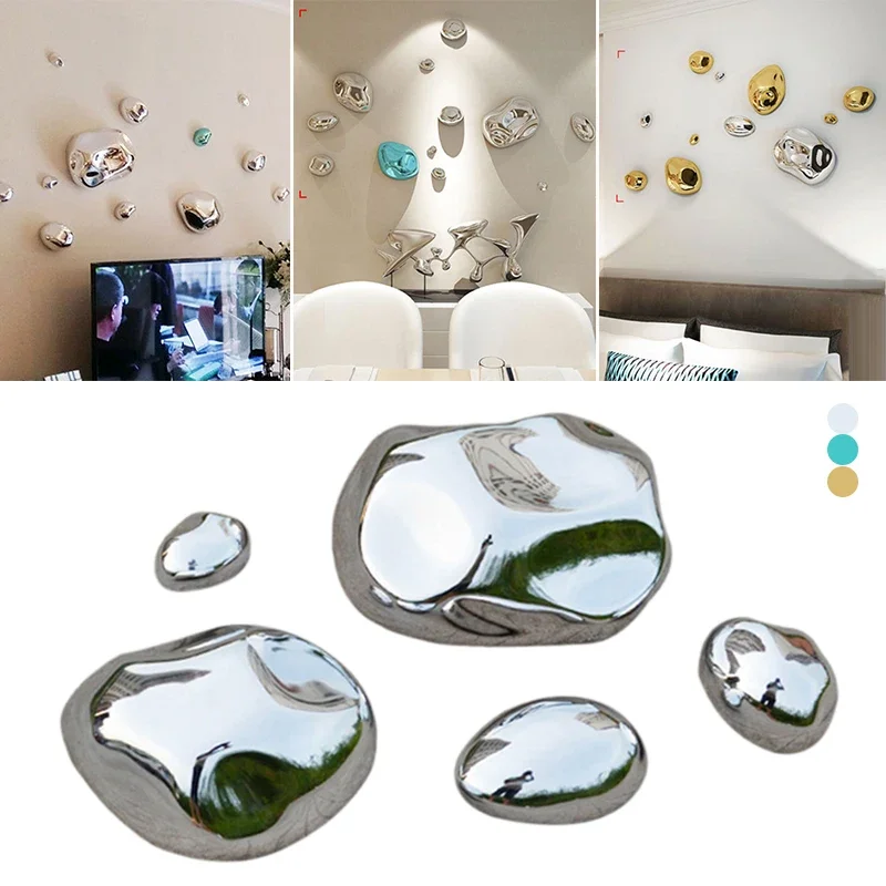 Living Room Wall Pendant Background Display Stereo Stone Wall Hanging Electroplating Simulation Stone Pendant Wall Decoration