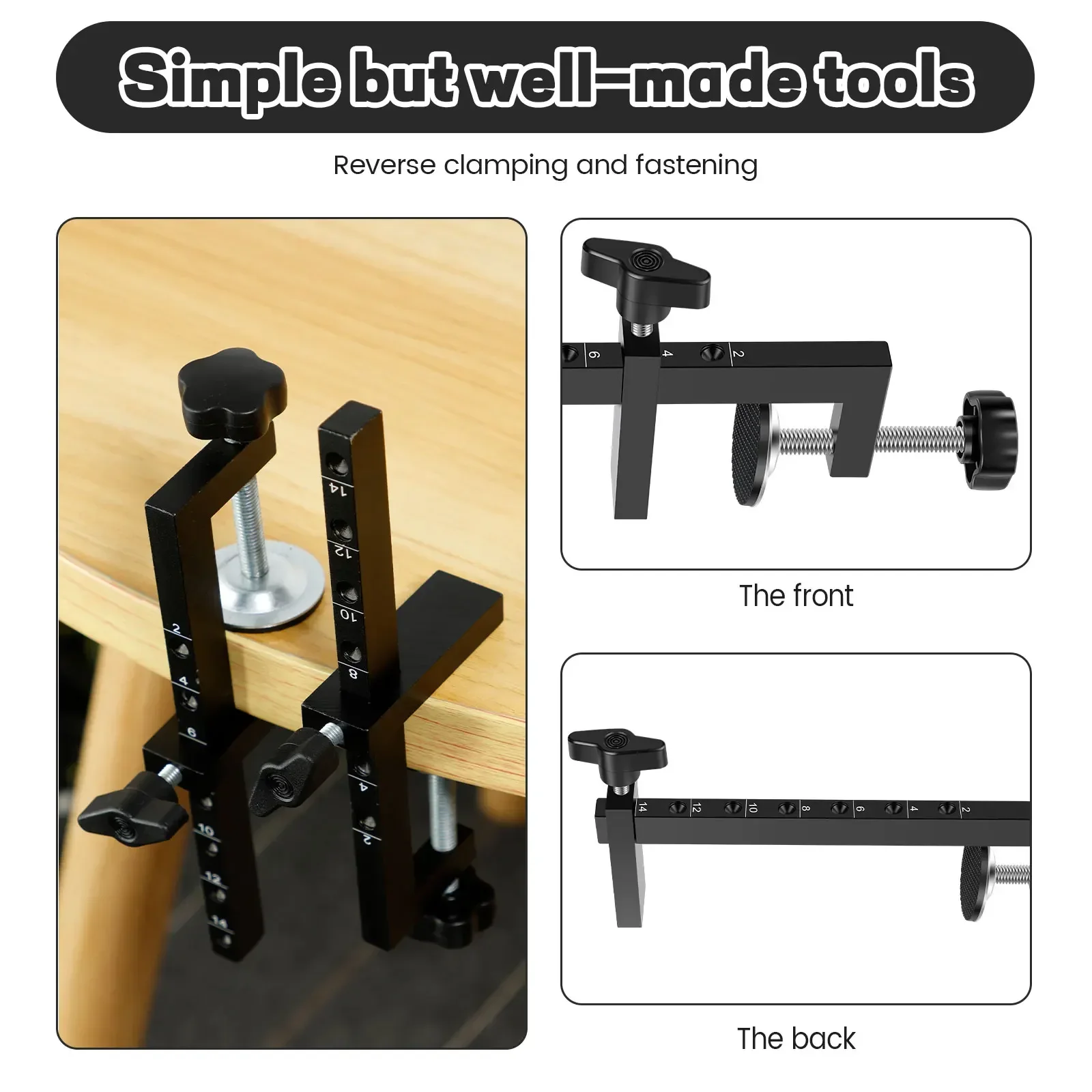 ตู้ติดตั้ง CLAMP ลิ้นชักคลิปปรับตู้ฮาร์ดแวร์ JIG แบบพกพาด้านหน้าลิ้นชักงานไม้ CLAMP