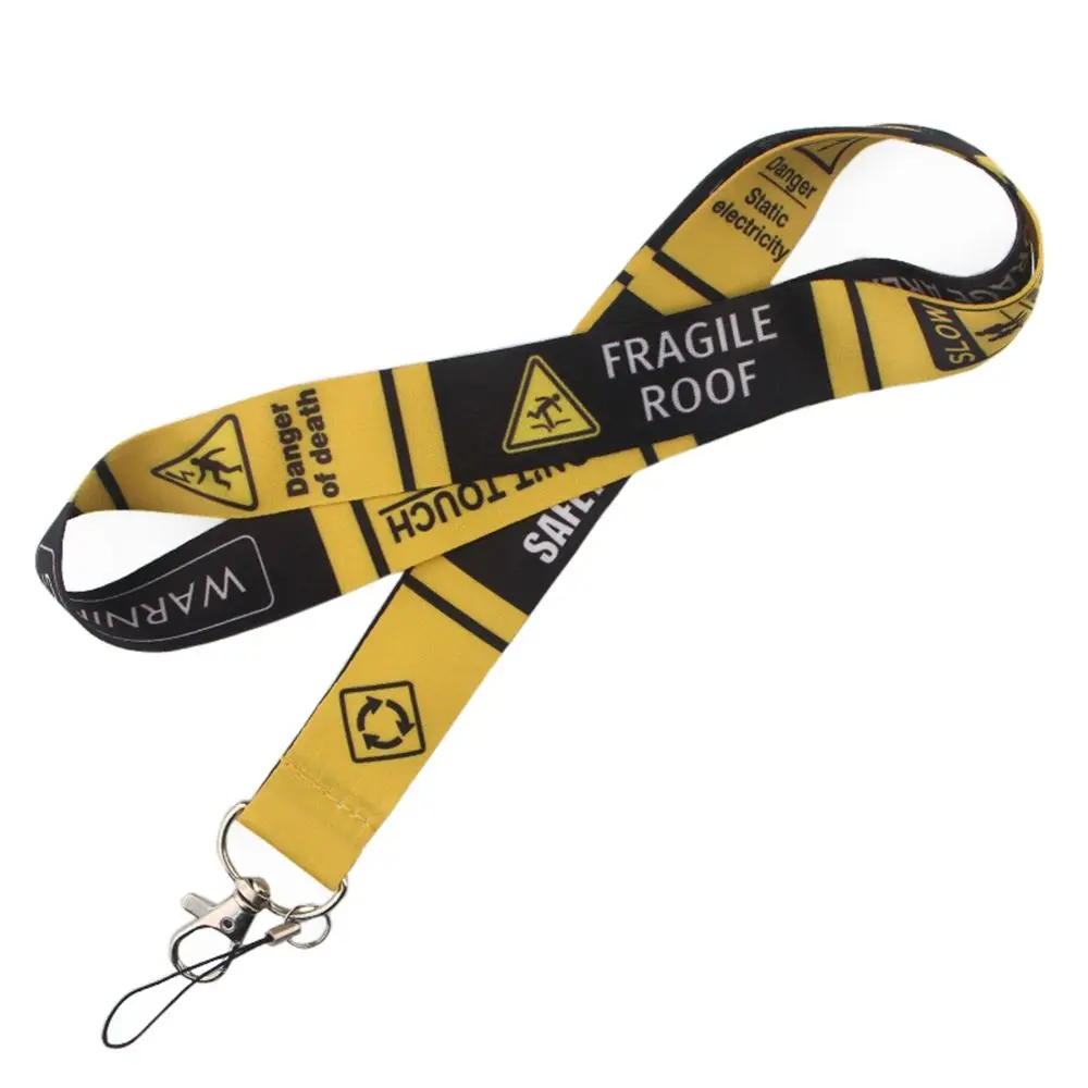 Ribbon Name Tag Holder Key Ring Holder Hang Rope Cool Neck Strap Warning Sign Lanyards Phone Hang Rope Phone Lanyard Strap