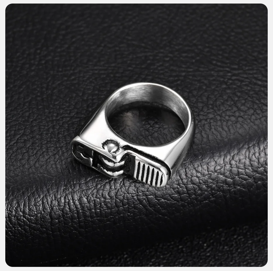 Vnox Herrenring aus Edelstahl in Feuerzeugform, Punk-Ring in Silberfarbe, US-Größe 8-11, einzigartiges kreatives Party-Schmuckgeschenk – Detail 6
