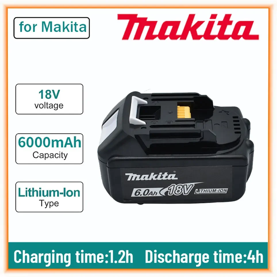 

Original 18V Makita 6000mAh Lithium ion Rechargeable Battery 18v drill Replacement Batteries BL1860 BL1830 BL1850 BL1860B