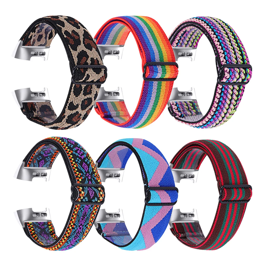 Nylon elastic band for Fitbit charge 3 2 smart Wristband belt Woven adjustable Bracelet Correa for fitbit charge 4 Smart Watch