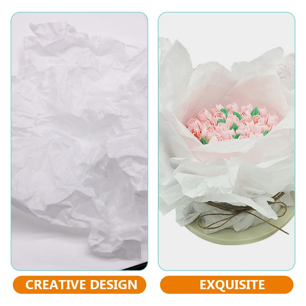 200 Sheets Translucent Copy Paper Packaging Material White Tissue Wrapping Flower Wraps for Gift Crafting