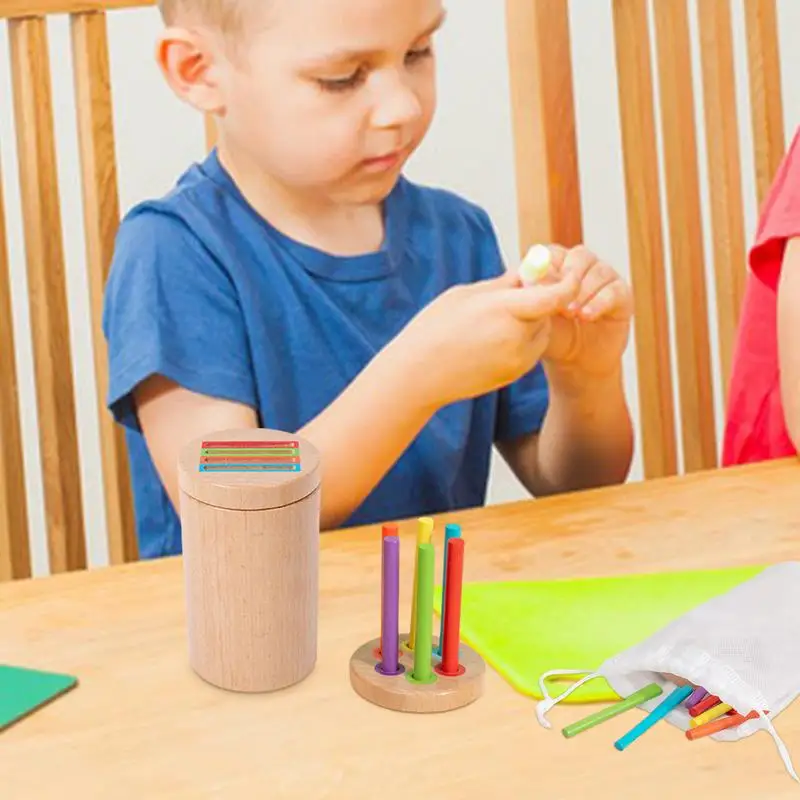 Montessori Colore Corrispondenza Ordinamento Bastone Giocattolo di Equilibrio Giocattoli di Corrispondenza in Legno Abilità Motoria Fine Apprendimento della Matematica Giocattoli Educativi per Bambini