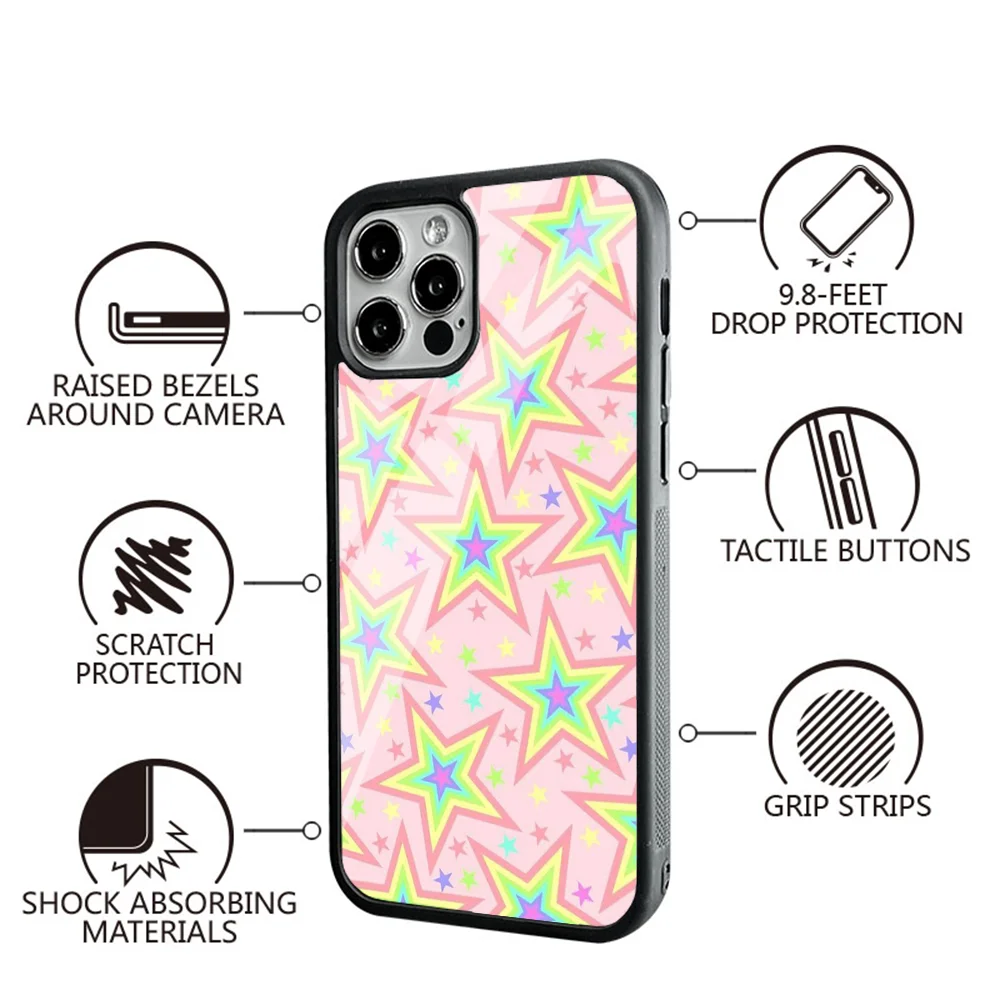 Bright Starry Phone Case For Samsung S10 S20 S21 S22 S24 S30 Plus ULTRA Mirror Acrylic Cover