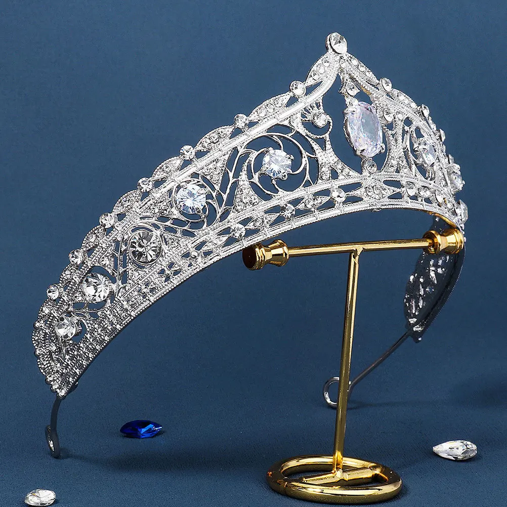 

Rhinestone Crown Headpiece Elegant Tiara for Women Girls Wedding Party Bridal Crown Bride Design Headdress Shining Hoop