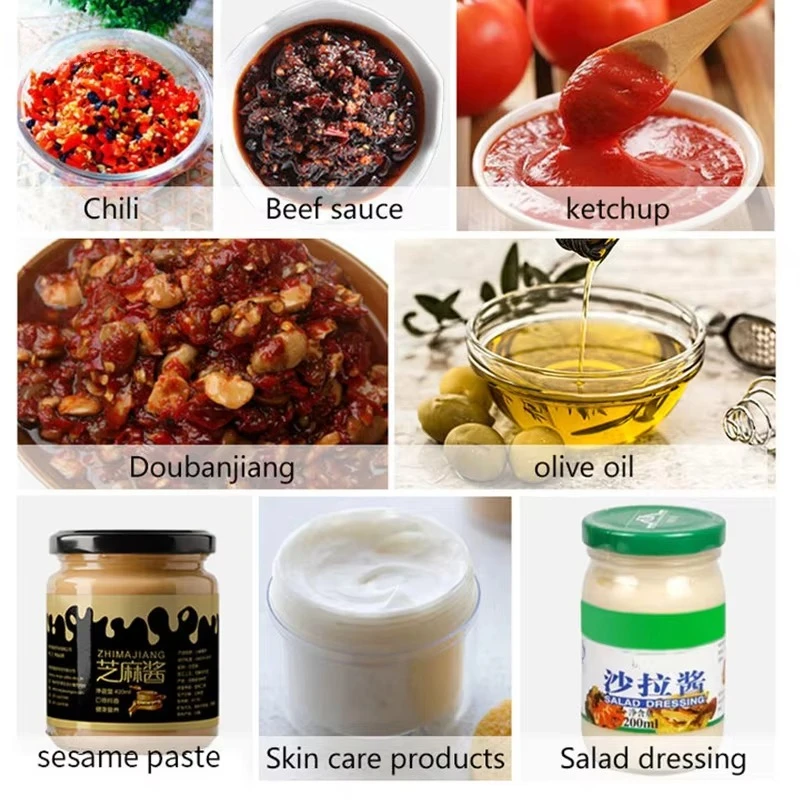Horizontal Pneumatic Paste Mixing Filling Machine Paste Liquid Dual Use Hot Pepper Sauce Viscous Honey Sauce Filling Machine