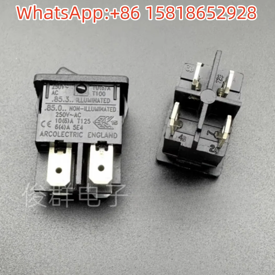 5 Buah Sakelar Rocker Daya Arcolectric Inggris Sakelar Tipe Perahu 4 Pin 2 Gigi Tombol 10A Arus Tinggi