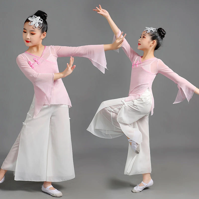 Chiffon Hanfu Clothing Yoga Sport Costume for Stage Chinese Style Classical Dance Costume Girls Elegant National Dance Wear