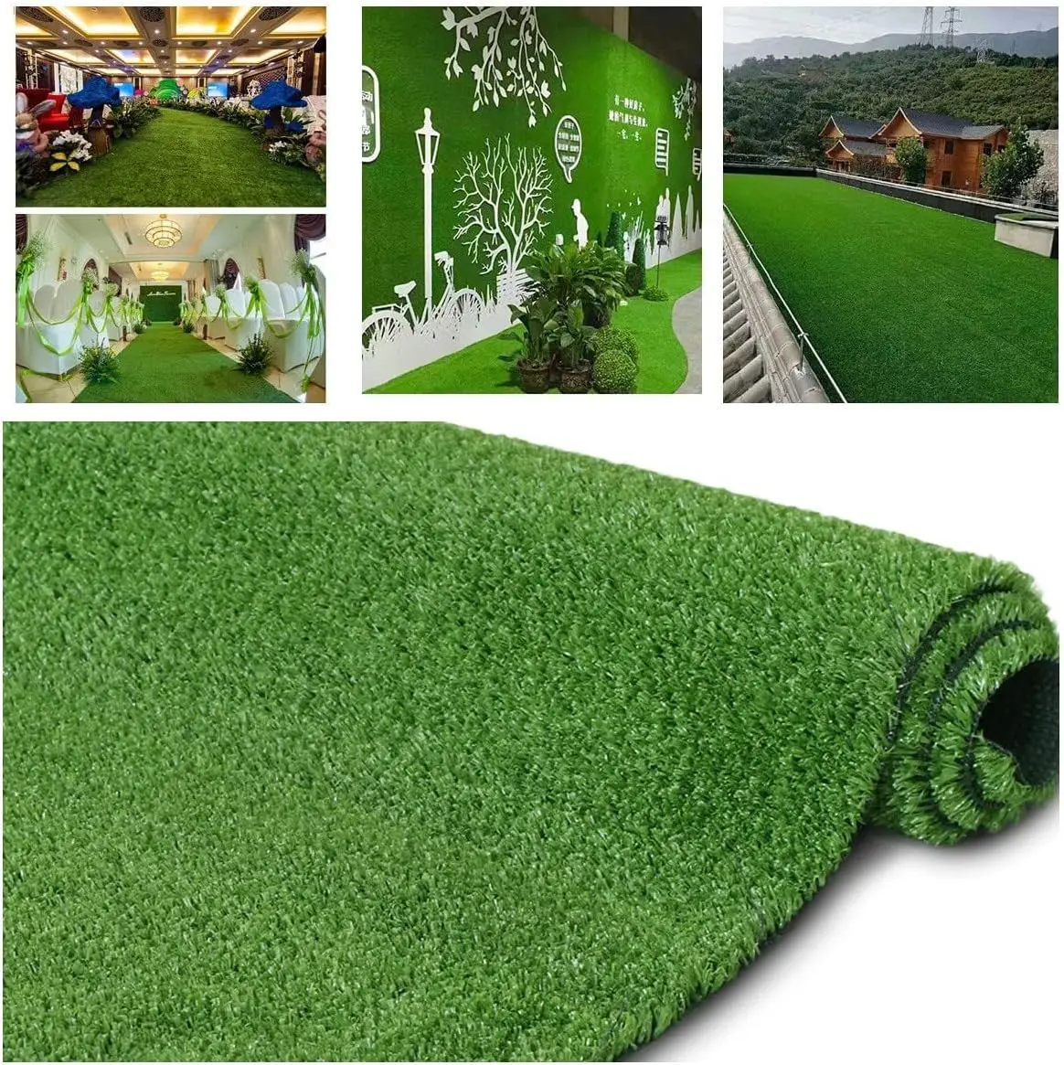 

Artificial Grass Turf Lawn 7FTX12FT,Economy Indoor Outdoor Synthetic Grass Mat 0.4inch Pile Height, Backyard Patio Garden Balcon