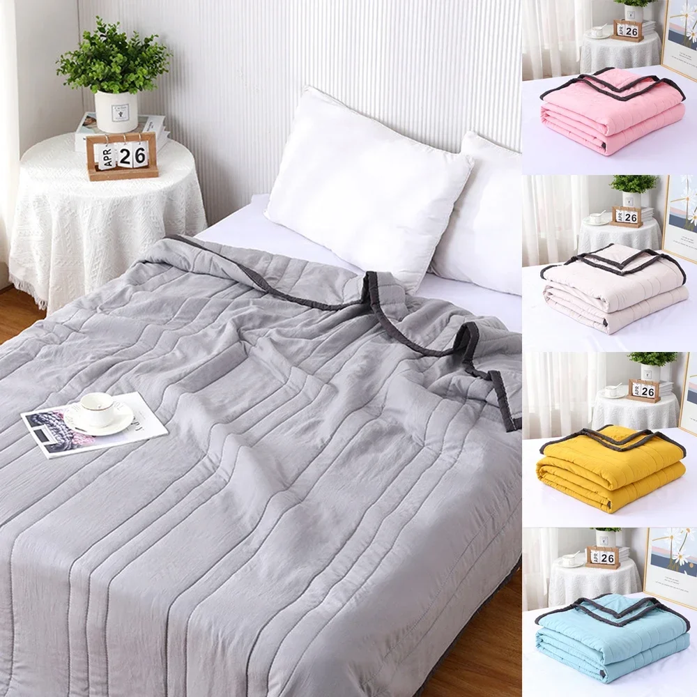 1PC Breathable Soft Autumn Thin Quilt Color Summer Quilt Skin-friendly and Comfortable Cotton Blanket colcha de verano im Sommer