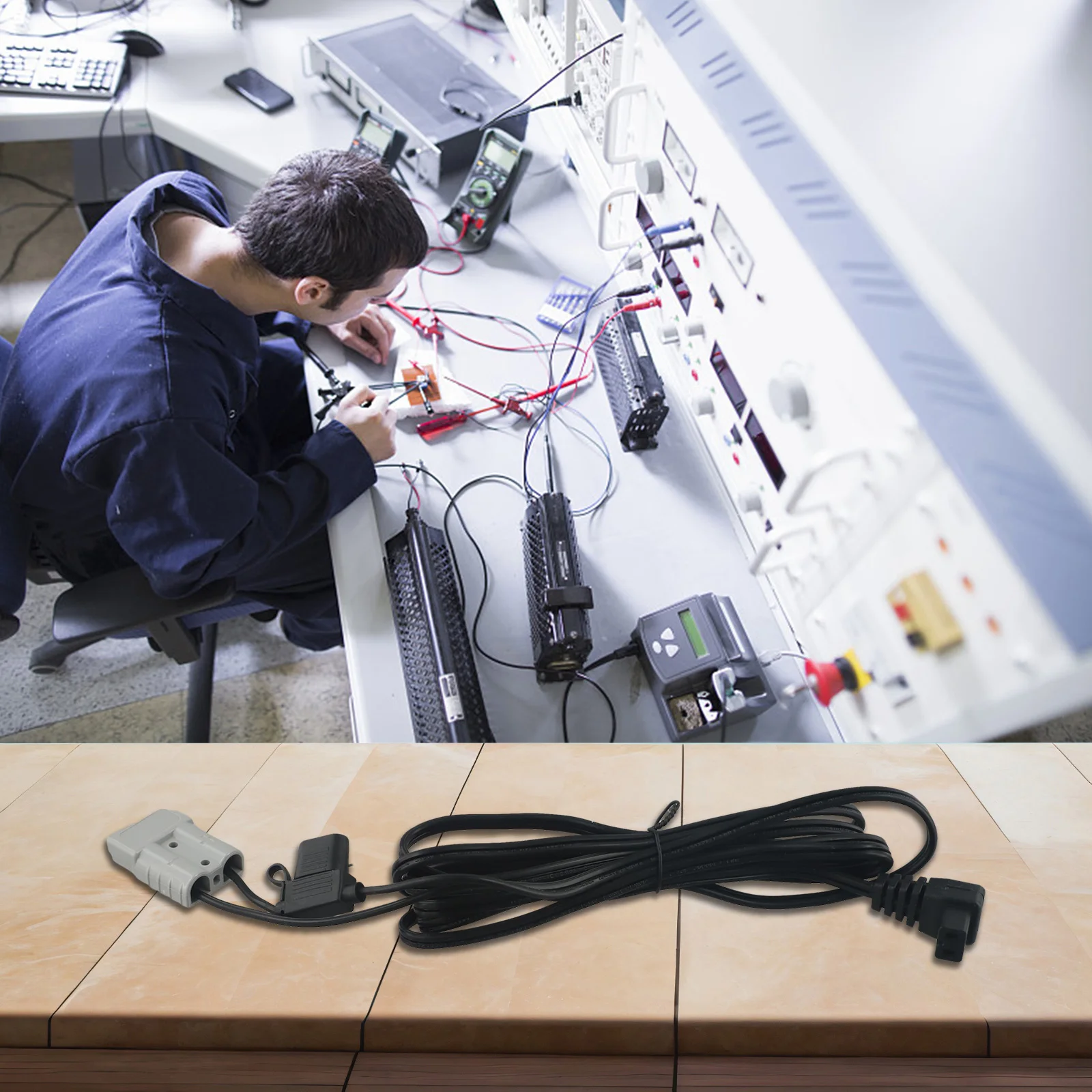 

Разъем типа Anderson 50А, силовой разъем, интерфейс AC/DC, кабель 16AWG с утолщенной изоляцией, материал оболочки ПВХ, для путешествий