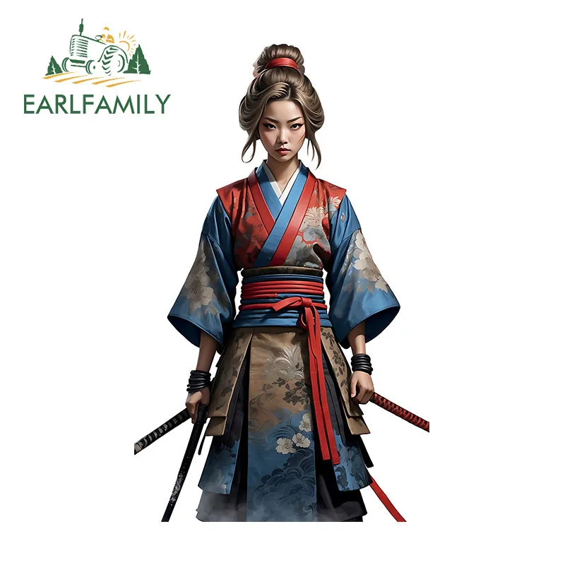 

EARLFAMILY Samurai Female Beauty Car Sticker Windshield Bumper Motorcycle Laptop Vinyl Decal Scratch-Proof Car Door Protector