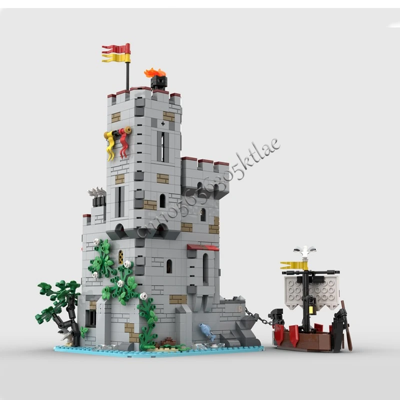 1321 ELEMENTÓW MOC Średniowieczny Nadmorski Rynek Wieża Modularny Model Klocki Konstrukcyjne Zestawy Edukacyjne Klocki do Składania Zabawki Prezent na Boże Narodzenie dla Dzieci