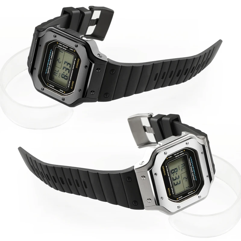 Совместим с металлическим корпусом DW5600 GW-B5600 и резиновым ремешком для модификаций спортивных часов.