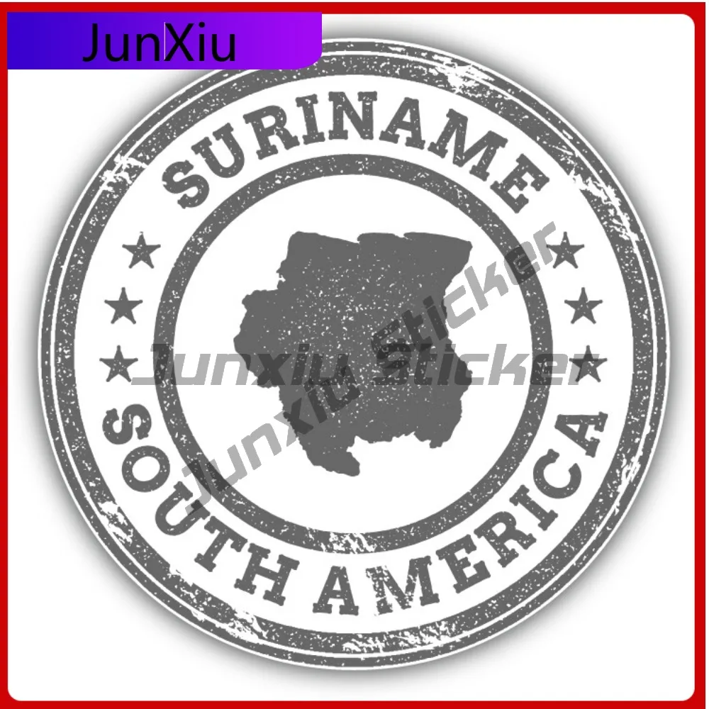 

Suriname Map South America Creative Sticker Stamp Car Decal Bumper Stickers Cute Style SUV Use For Doo Car Sticker Accessorie