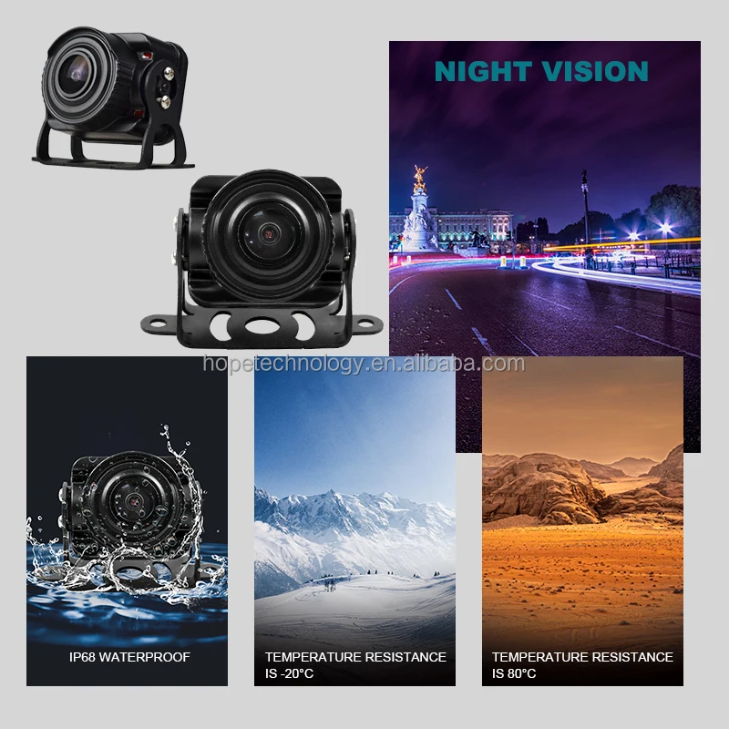 4 canais 1080P AHD IP69K câmera impermeável AI BSD sistema de monitoramento de caminhão de veículo especial