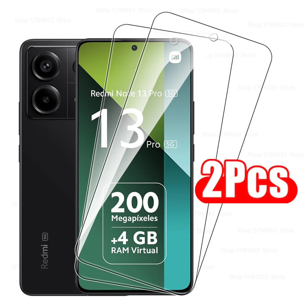 2Pcs For Xiaomi Redmi Note 13 Pro 4G/5G Screen Protector Phone Film For Redmi Redmy Note13Pro Note13 Pro 9H Tempered Glass Cover