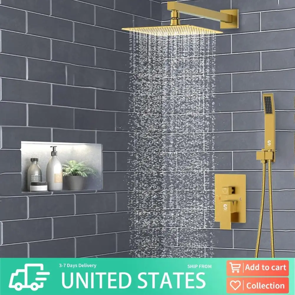 

10 Inch Ultrathin Rainfall Shower Head with Handshower All-Copper Shower Head Shower Combo Set for Home Bathroom Accessories