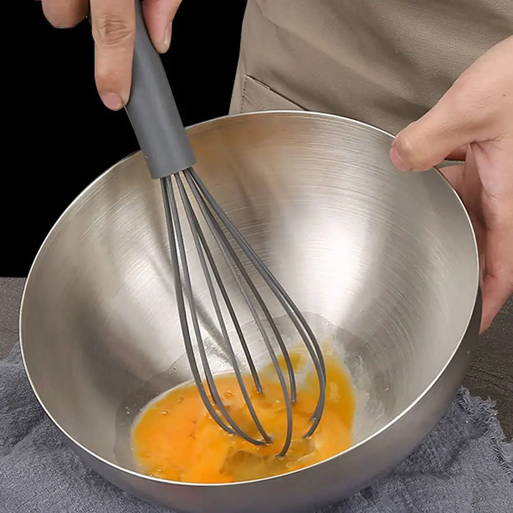 

2Pcs Stainless Steel Fruit Bowl Elegant Chic Design Smooth Surface Reusable Serving Salad Mixing Bowl Household