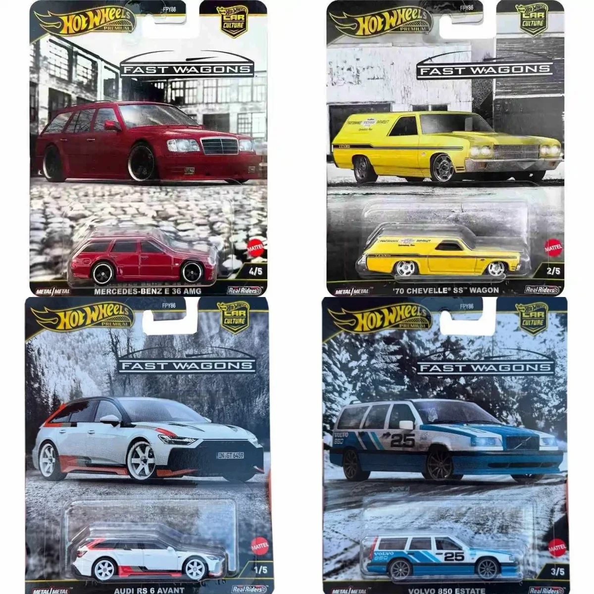 

2025 Hot Wheels Series Premium Car Culture Fast Wagons Set Audi Mercedes-Benz Subaru 1:64 Scale Die-Cast Model Collect Toy Gifts