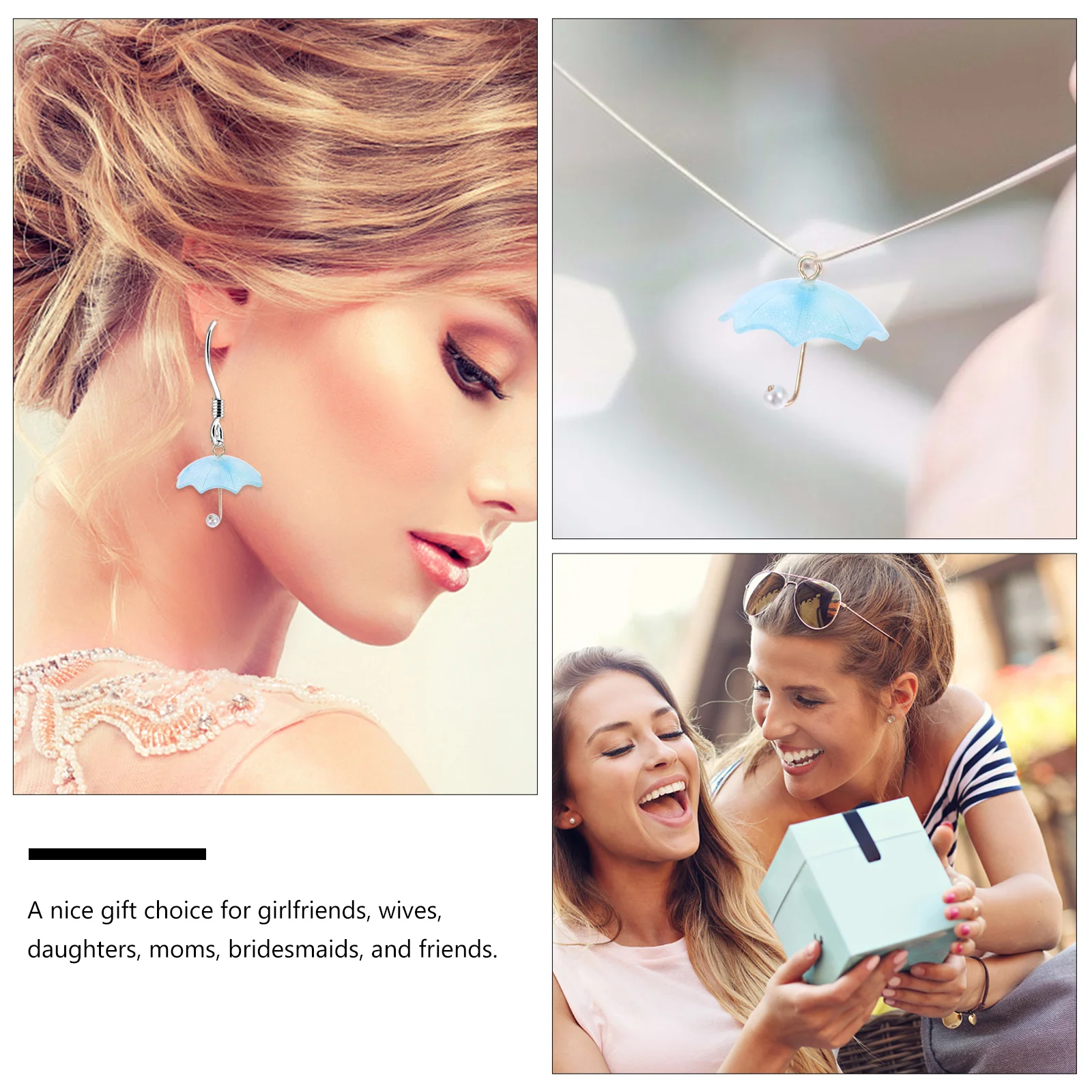 

4Pcs Small Earrings Decor Simulated Umbrella DIY Charms for Crafting Adorable Pendant Eardrops Lady Ear Decorations Unique Gift