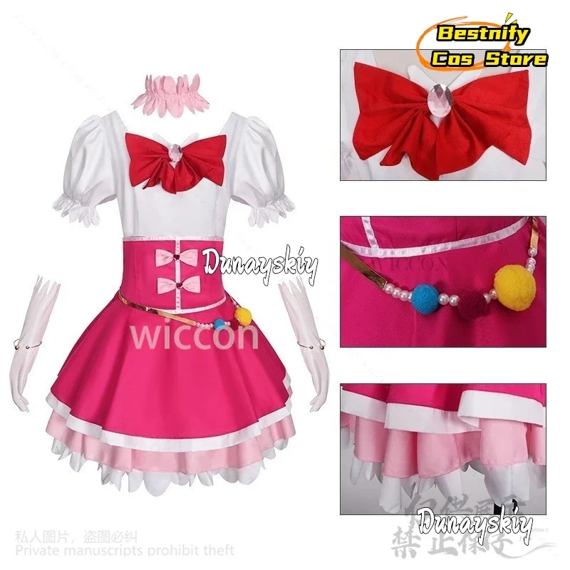 كوسبلاي ماهو بنات بيركيور! تأثيري Asahina Mirai أنيمي علاج معجزة زي جميل لطيف كعكة فستان الوردي Jirai Kei الفتيات الباروكات Cus