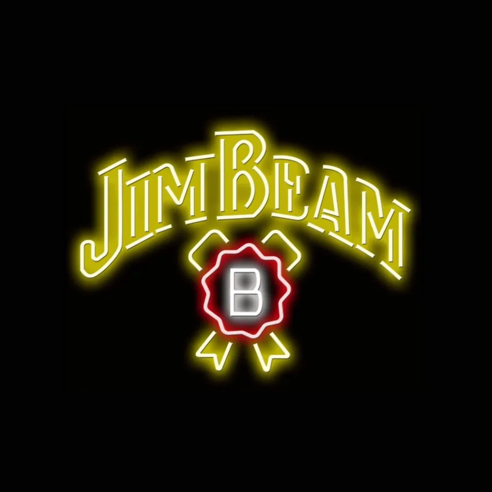 JIM BEAM Whisky Neon Sign Light Custom Handmade Real Glass Tube Bar Store Firm Advertise Room Decoration Display Lamp 24