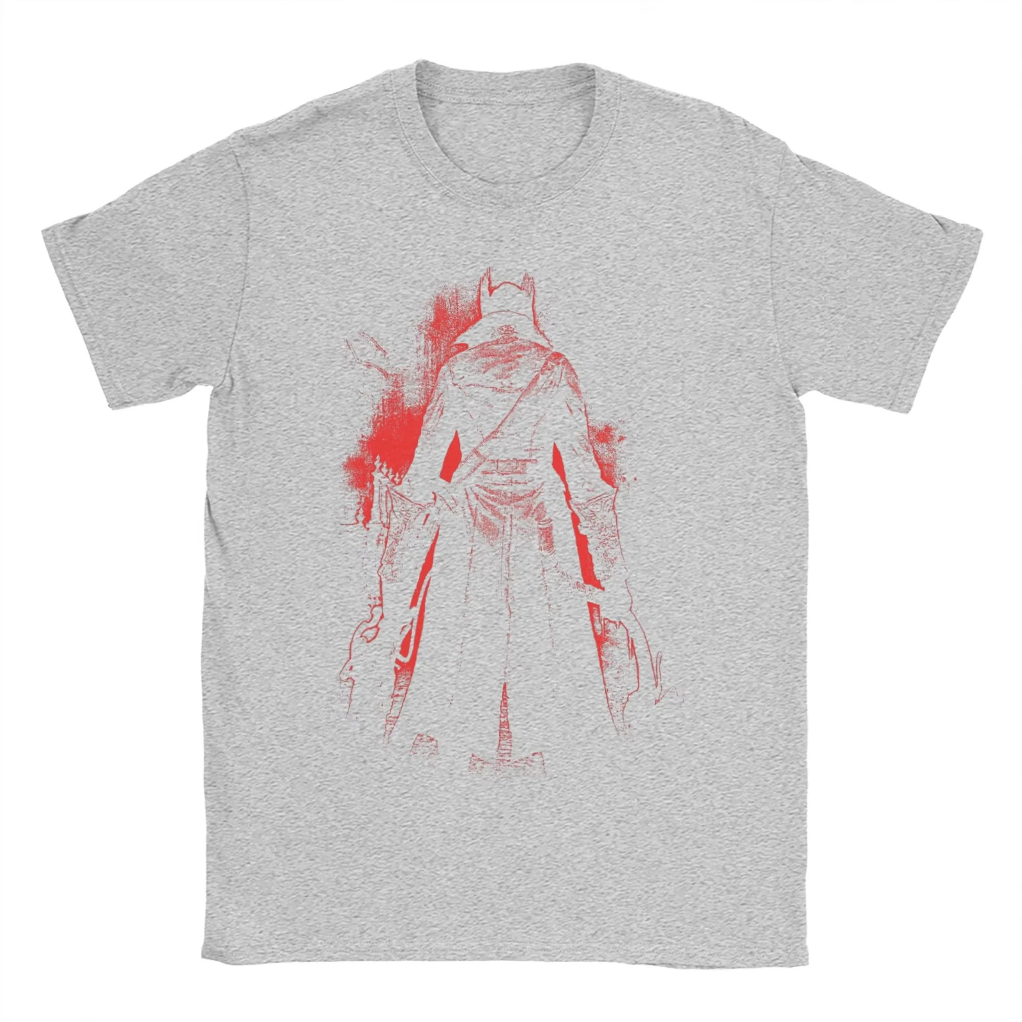 الرجال الخوف الدم القديم تي شيرت Bloodborne نقية ملابس علوية من القطن عادية كم قصير الياقة المستديرة تيز الجرافيك المطبوعة تي شيرت