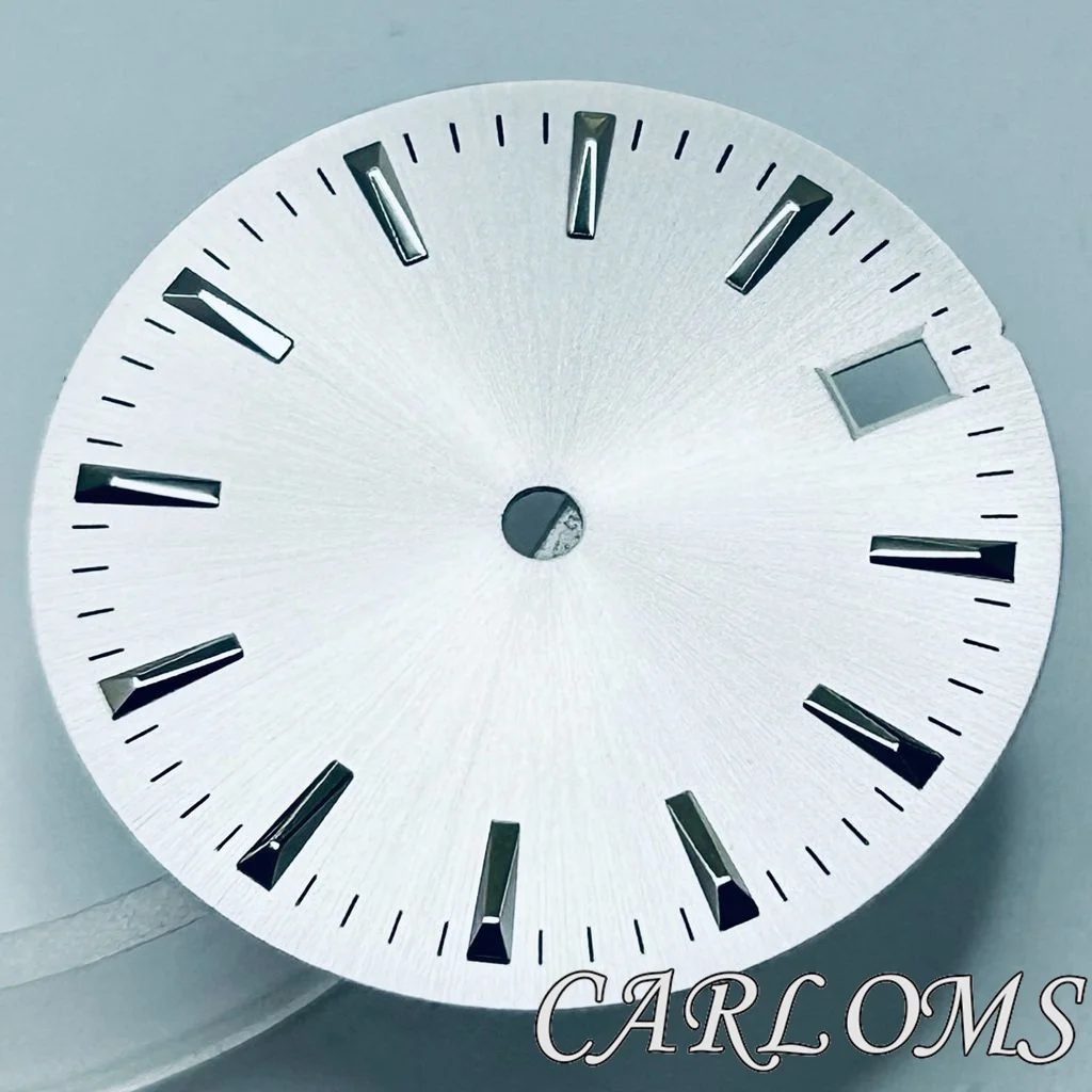 TOP 28.5mm NH35 NH36 4R35 4R36 Silver Black Gray Sterile Watch Dial Date Movement Fit 3 O'clock 3.8 O'clock Crown
