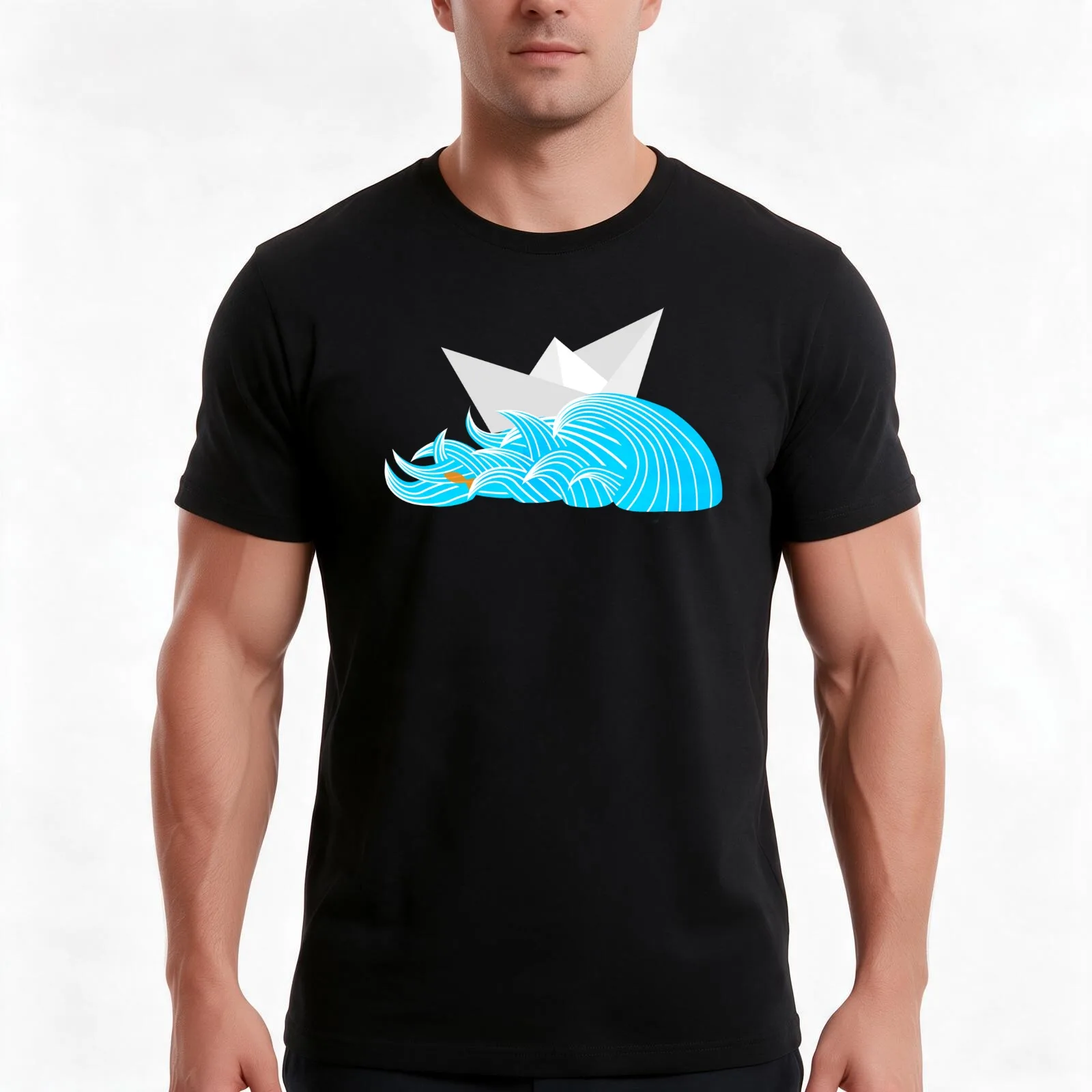 Sail Away T-Shirt, Summer Casual Cotton Tee, Oversized Streetwear Tops, Vintage Graphic Print, Loose Fit Short Sleeve