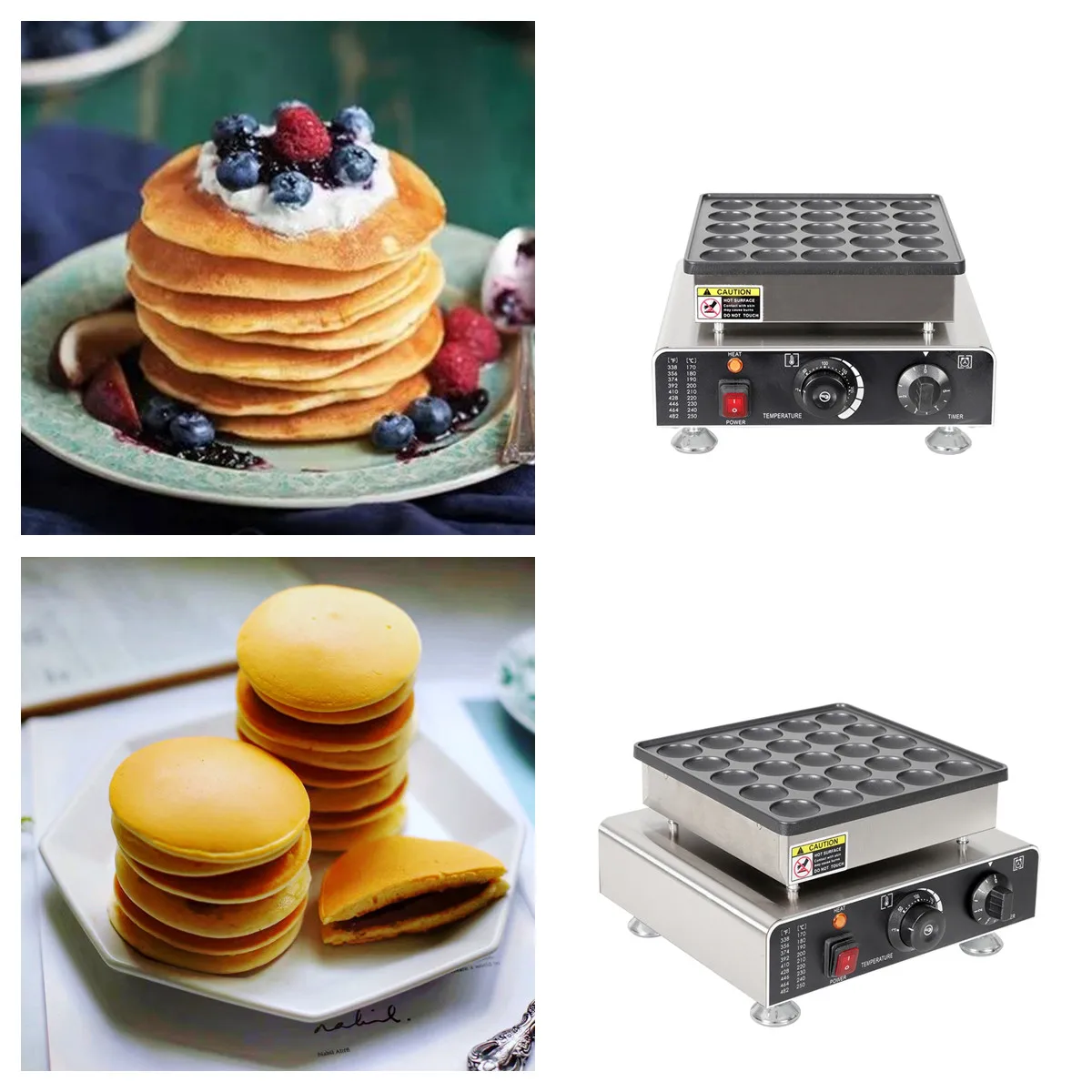 

Commercial Use 25 Holes Non-stick Stainless Steel Mini Pancake Machine Muffin Cake Maker Dorayaki Poffertjes Waffle Equipment