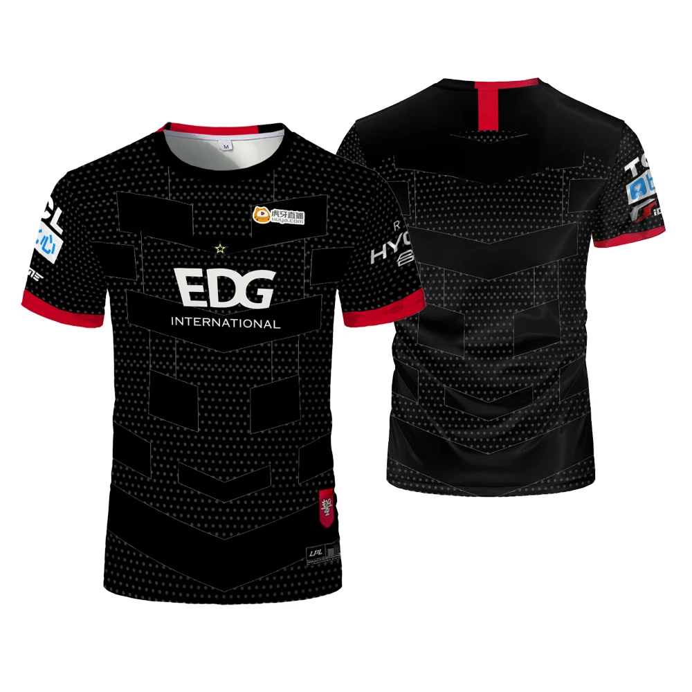 Esports Games EDG Team Uniform Men T-shirt LPL LOL E-sports Player Jersey T Shirt Sports Game Contest Breathable Quick Dry Tees