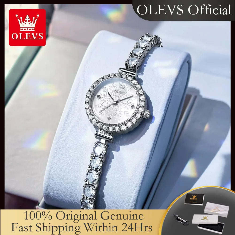 OLEVS 5889 New Full Diamond Woman Watch Fashion Luxury Bracelet Wristwatches for Women Original Quartz Ladies Watches Xmas Gifts