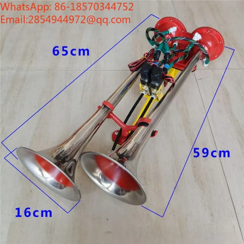 Double Pipe Stainless Steel Air Horn 24V Six Intake Truck Truck Loud Air Horn Modified Tweeter
