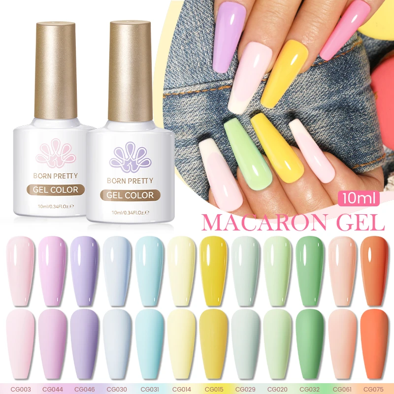 

12pcs Trendy Summer-Macaron Color Gel Polish Set Full Coverage Long-Lasting Soak Off UV/LED, Home & Salon Nail Art DIY Manicure