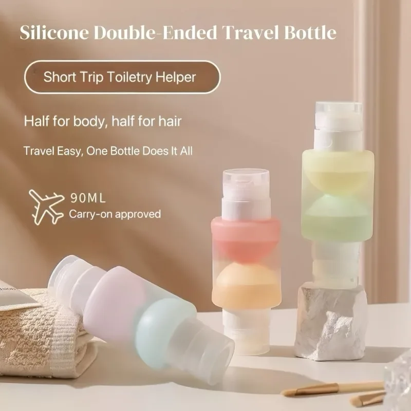 Premium 3,04oz Silikon-Reiseflasche Auslaufsicher Nachfüllbare Quetschtube für Shampoo Duschgel TSA-zugelassene Toilettenartikel – Detail 7