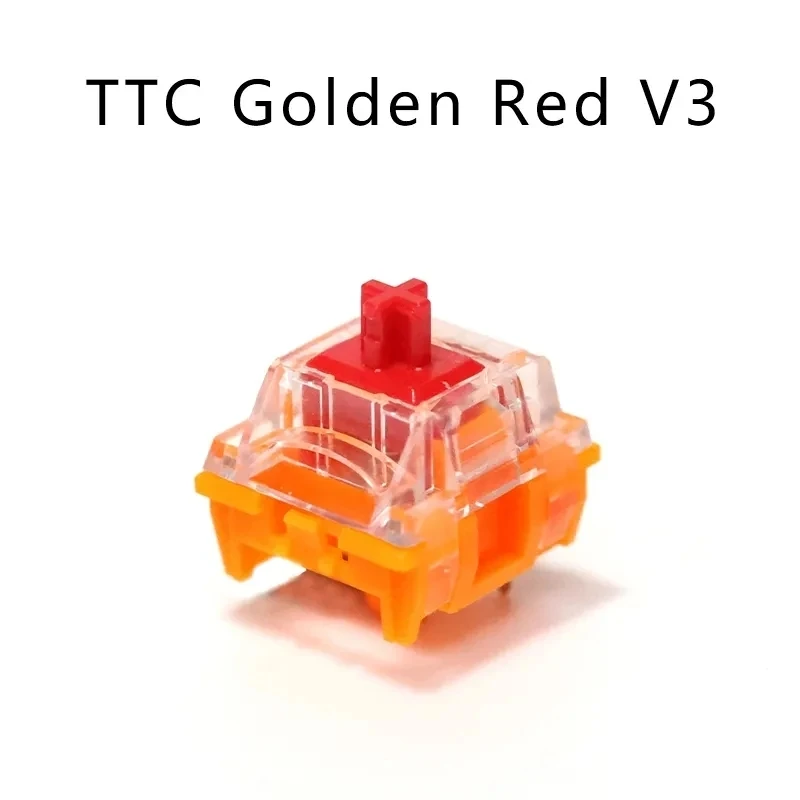 

Переключатель Chosfox TTC Gold Red V3, 3-контактный линейный переключатель 43gf, совместим с механической клавиатурой Hot-swap Custom DIY MX